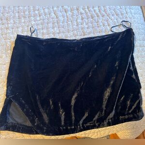 Free People Black Velvet Mini Skirt